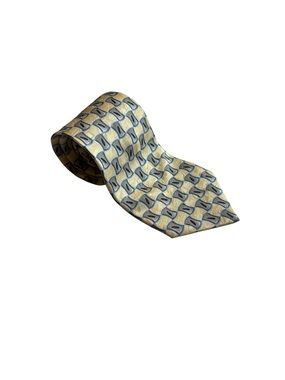 Nubio Silk Tie Yellow ad Blue Patterned Men's Tie